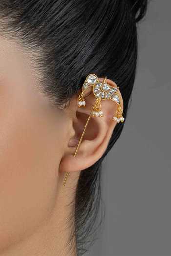 Joules by Radhika_Gold Plated Lavika Pair Of Ear Cuff Earrings _Online_at_Aza_Fashions