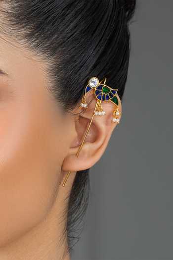 Shop_Joules by Radhika_Gold Plated Vayra Pair Of Ear Cuff Earrings _at_Aza_Fashions