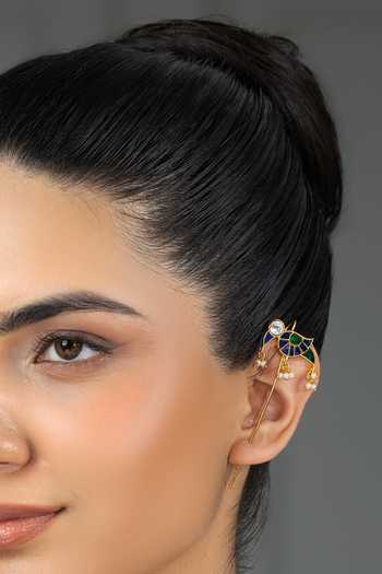 Buy_Joules by Radhika_Gold Plated Vayra Pair Of Ear Cuff Earrings _at_Aza_Fashions