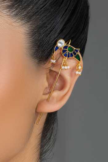 Joules by Radhika_Gold Plated Vayra Pair Of Ear Cuff Earrings _Online_at_Aza_Fashions