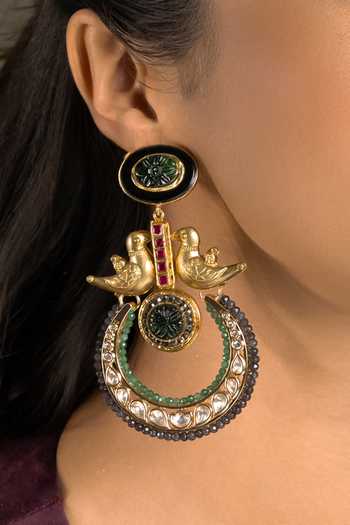 Joules by Radhika_Multi Color Saumya Embellished Chandbali Earrings _Online_at_Aza_Fashions