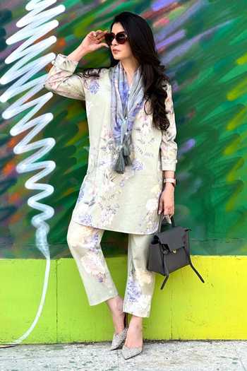 Buy_Rainas_Multi Color Cotton, Linen Tassels The Folly Sage Floral Print Kurta Set 