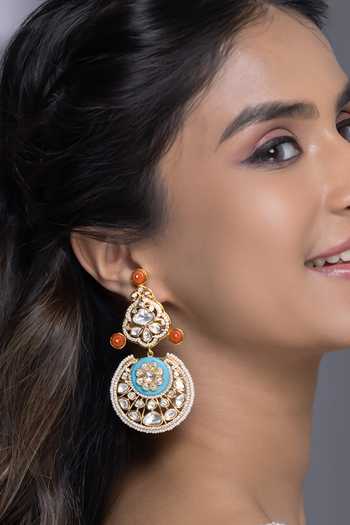 Buy_Joules by Radhika_Multi Color Sakshi Chandbali Earrings _at_Aza_Fashions