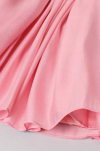 Byb Premium_Pink Silk, Chiffon Sequins, Embroidery Floral Top And Skirt Set 