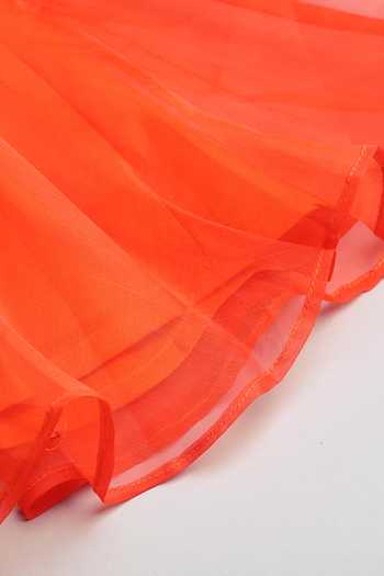 Shop_Byb Premium_Orange Organza, Crepe Embroidery Floral Pearl Choli With Lehenga _Online