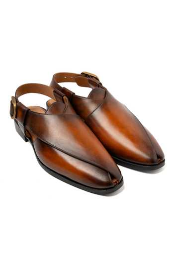 Buy_Toramally - Men_Brown Hand Painted Sandals _at_Aza_Fashions