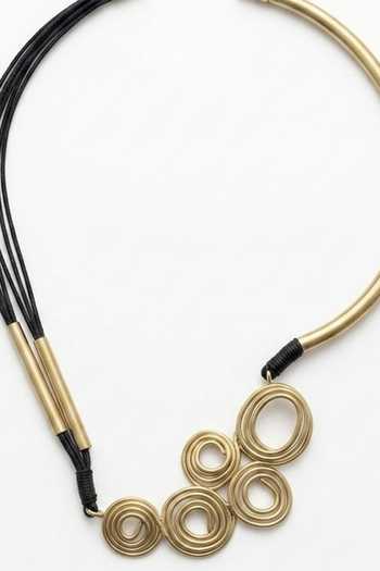 Zaza By Somya_Black The Spiral Cluster Necklace _Online_at_Aza_Fashions