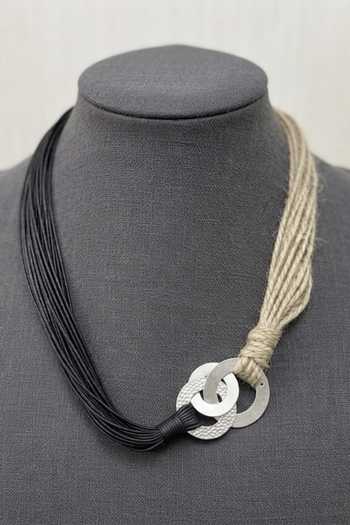 Shop_Zaza By Somya_Black The Knot And Loop Necklace _at_Aza_Fashions
