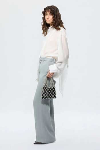 Buy_FOREVER NOOR_Silver Satin Mesh Rhinestone Bag _Online_at_Aza_Fashions