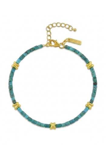 Shop_Arvino_Blue Turquoise Bead Anklet _at_Aza_Fashions