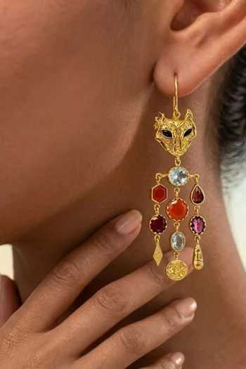 Arvino_Multi Color Gem Asymmetrical Earrings _Online_at_Aza_Fashions