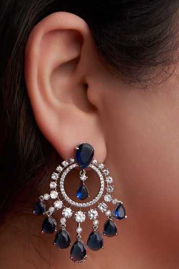 Mozaati_Blue Aashna Earrings _Online_at_Aza_Fashions