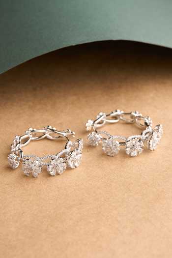 Shop_Mozaati_Silver Plated Anemone Hoops Earrings _at_Aza_Fashions