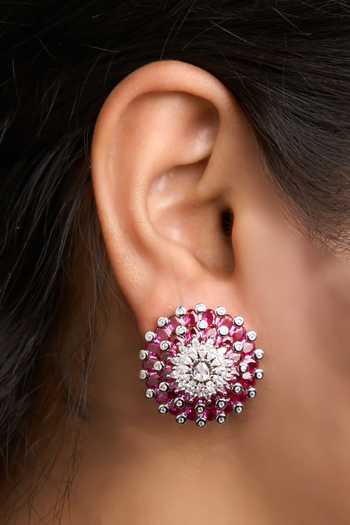 Buy_Mozaati_Silver Plated Areli Earrings _at_Aza_Fashions