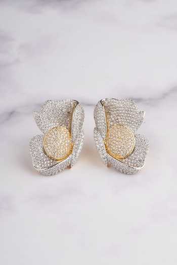 Shop_Mozaati_White Athalia Earrings _at_Aza_Fashions