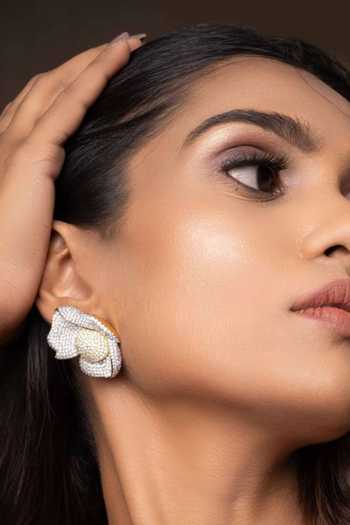 Buy_Mozaati_White Athalia Earrings _at_Aza_Fashions