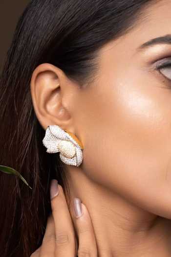 Mozaati_White Athalia Earrings _Online_at_Aza_Fashions