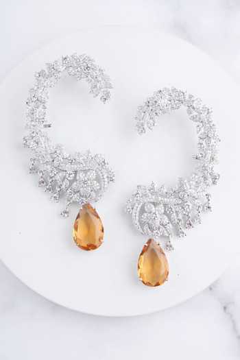 Shop_Mozaati_Silver Plated Celestia Earrings _at_Aza_Fashions