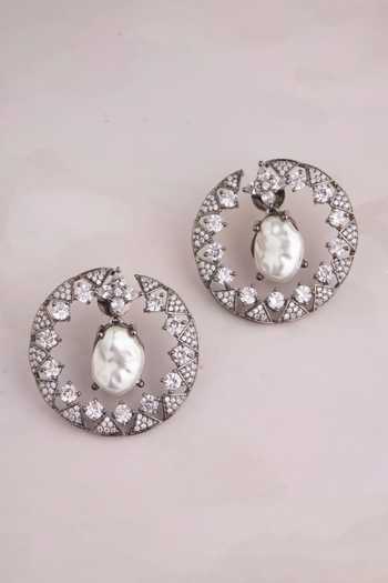 Shop_Mozaati_Silver Plated Orion Earrings _at_Aza_Fashions