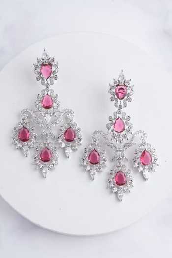 Shop_Mozaati_Silver Plated Pari Earrings _at_Aza_Fashions