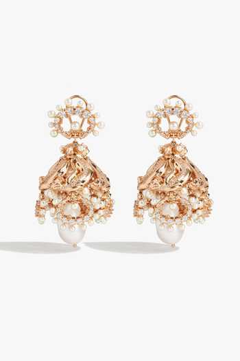 Shop_Outhouse_White Pearl Of The Moon Jhumkas _at_Aza_Fashions