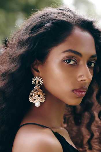 Outhouse_White Pearl Of The Moon Jhumkas _Online_at_Aza_Fashions