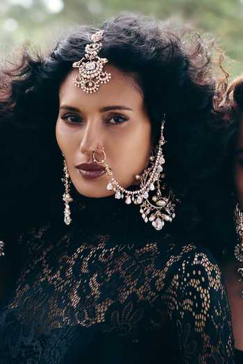 Shop_Outhouse_Rose Gold The Crystal Nath _at_Aza_Fashions