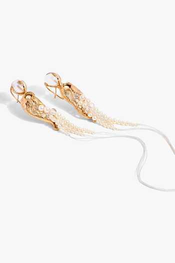 Buy_Outhouse_Gold Plated Nautilus Fringe Earrings _Online_at_Aza_Fashions