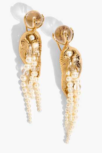 Shop_Outhouse_Gold Plated Nautilus Fringe Earrings _at_Aza_Fashions