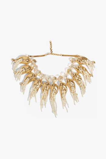 Buy_Outhouse_Gold Plated Nautilus Veil Necklace _at_Aza_Fashions