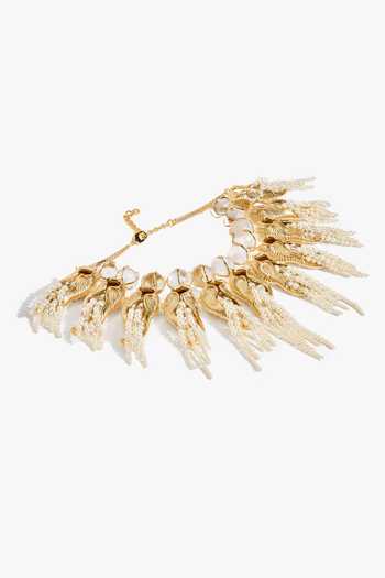 Outhouse_Gold Plated Nautilus Veil Necklace _Online_at_Aza_Fashions