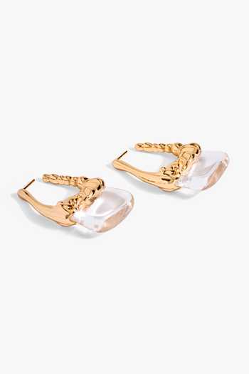 Outhouse_Gold Plated Scylla Drop Earrings _Online_at_Aza_Fashions