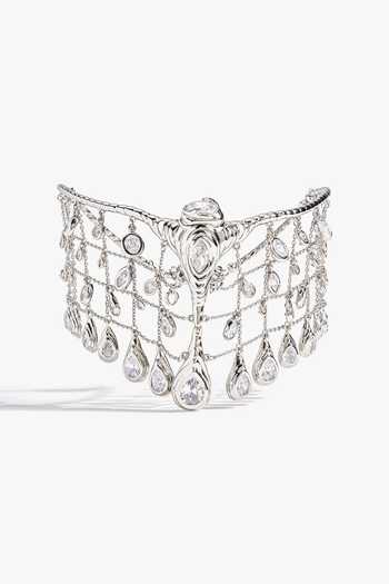 Buy_Outhouse_Silver Plated Siren Layered Choker _at_Aza_Fashions