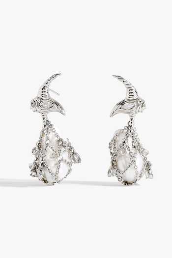 Shop_Outhouse_White Siren Drop Earrings _at_Aza_Fashions