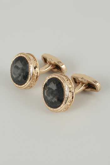 Buy_Salil Bhatia_Black Crystal Embellished Cufflinks - Set Of 2 _at_Aza_Fashions
