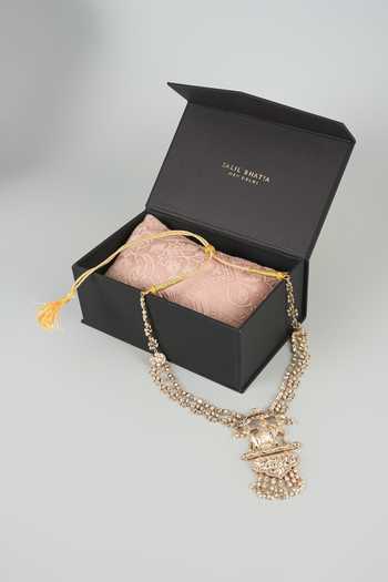 Shop_Salil Bhatia_Gold Imperial Elephant Pendant Necklace _at_Aza_Fashions