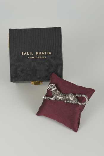 Shop_Salil Bhatia_Silver Shadow Hunter Embellished Brooch _at_Aza_Fashions