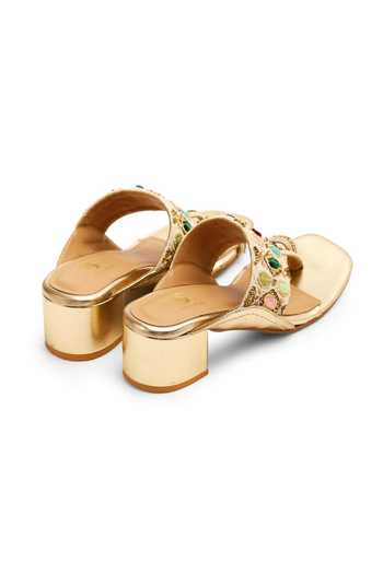 Shilpsutra_Gold The Imperial Jewel Kolhapuri Heels _Online_at_Aza_Fashions