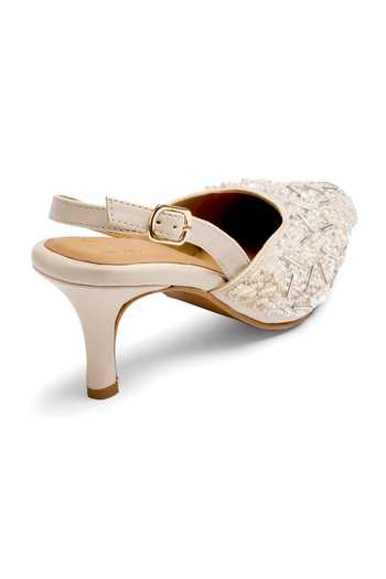 Shilpsutra_Ivory Frost Peep Toe Heels _Online_at_Aza_Fashions