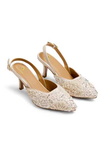 Buy_Shilpsutra_Ivory Frost Peep Toe Heels _Online_at_Aza_Fashions
