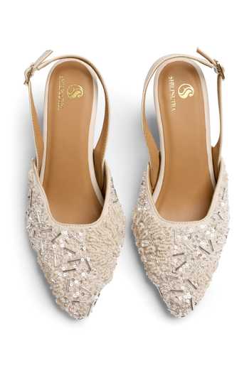 Shop_Shilpsutra_Ivory Frost Peep Toe Heels _at_Aza_Fashions