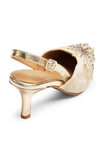 Shilpsutra_Cream Floral Burst Peep Toe Heels _Online_at_Aza_Fashions