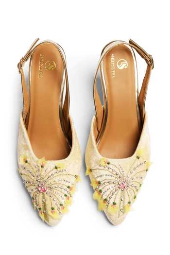 Shop_Shilpsutra_Cream Floral Burst Peep Toe Heels _at_Aza_Fashions