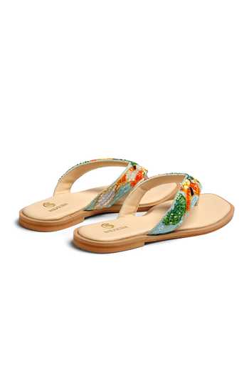 Buy_Shilpsutra_Pink Lotus Koi Embroidered Sandals _Online_at_Aza_Fashions