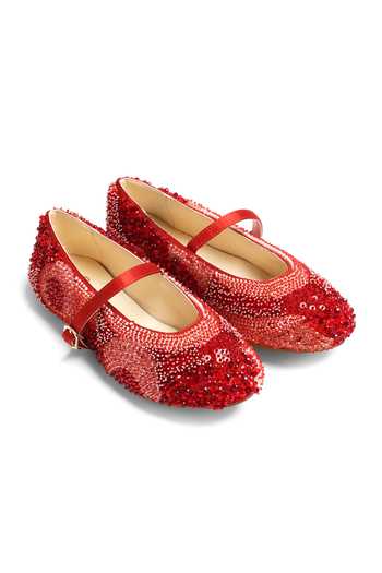 Shilpsutra_Red Ruby Cascade Embroidered Ballerinas _Online_at_Aza_Fashions