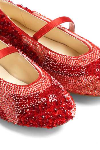 Shop_Shilpsutra_Red Ruby Cascade Embroidered Ballerinas _Online_at_Aza_Fashions