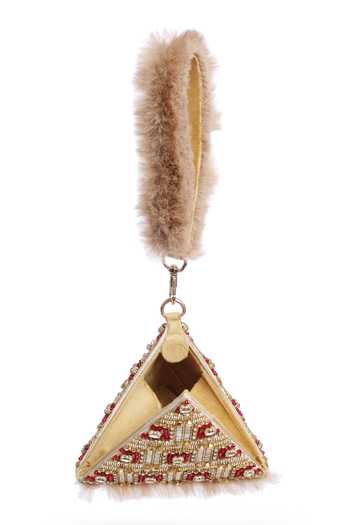 Shop_Shilpsutra_Gold Ruby Royale Fur Bag _at_Aza_Fashions