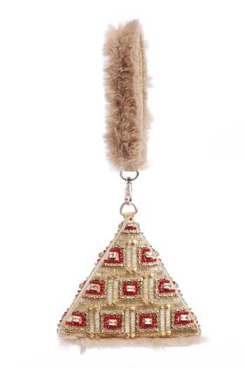 Buy_Shilpsutra_Gold Ruby Royale Fur Bag _at_Aza_Fashions