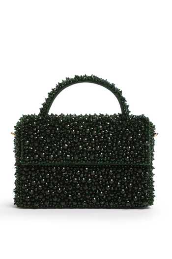 Shop_Shilpsutra_Emerald Green Malachite Box Satchel Bag _at_Aza_Fashions