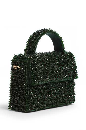 Shop_Shilpsutra_Emerald Green Malachite Box Satchel Bag _Online_at_Aza_Fashions